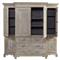 Belinda French Country Grey Pine Wood China Cabinet