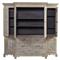 Belinda French Country Grey Pine Wood China Cabinet