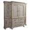 Belinda French Country Grey Pine Wood China Cabinet