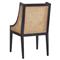 Lyndon Coastal Black Mahogany White Upholstered Seat Cane Dining Chair