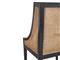 Lyndon Coastal Black Mahogany White Upholstered Seat Cane Dining Chair