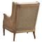 John French Country Brown Oak Wood Beige Performance Cushion Occasional Chair