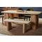 Laura Rustic Lodge Brown Oak Wood Round Edge Entryway Bench