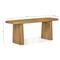 Laura Rustic Lodge Brown Oak Wood Round Edge Entryway Bench