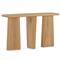 Laura Rustic Lodge Brown Oak Wood Round Edge Console Table