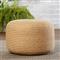Vibe Solar Coastal Beach Brown Outdoor Round Pouf