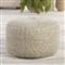 Saba Solar Coastal Beach Grey Outdoor Round Pouf