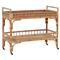 Andi Coastal Beach Natural Brown Rattan Bar Cart