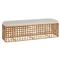 Andi Coastal Beach White Performance Cushion Brown Rattan Bedroom Bench