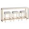 Riya Regency White Top Gold Metal Console Dining Table with Stools - 82&quot;W