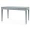 Claudette Modern Wrapped Grey Linen Nickel Accent Office Desk