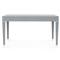 Claudette Modern Wrapped Grey Linen Nickel Accent Office Desk