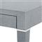 Claudette Modern Wrapped Grey Linen Nickel Accent Office Desk