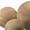 Amanda Coastal Brown Carved Wood Orb Sculpture - Set of 3
