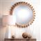 Brooke Coastal Beach Natural Wood Beveled Round Wall Mirror