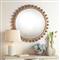 Brooke Coastal Beach Natural Wood Beveled Round Wall Mirror