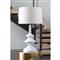 Hope Modern Classic White Aluminum Linen Shade Table Lamp