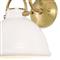 Eloise Hollywood Regency White Ceramic Natural Brass Accent Sconce