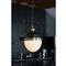 Otis Industrial Frosted White Glass Black Brass Pendant - Small