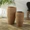 Zuri French Country Brown Woven Seagrass Round Basket Planter - Set of 2