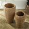 Zuri French Country Brown Woven Seagrass Round Basket Planter - Set of 2