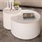 Messiah Nesting Modern White Concrete Outdoor Nest Coffee Table - Set of 2