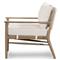 Rose Coastal Beach Off White Upholstered Rope Back Wood Outdoor Lounge Chair