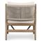 Rose Coastal Beach Off White Upholstered Rope Back Wood Outdoor Lounge Chair
