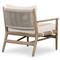 Rose Coastal Beach Off White Upholstered Rope Back Wood Outdoor Lounge Chair