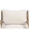 Rose Coastal Beach Off White Upholstered Rope Back Wood Outdoor Lounge Chair