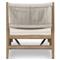 Rose Coastal Beach White Upholstered Brown Wood Frame Outdoor Chaise