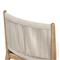 Rose Coastal Off White Upholstered Woven Rope Wood Outdoor Dining Side Chair