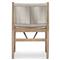 Rose Coastal Off White Upholstered Woven Rope Wood Outdoor Dining Side Chair