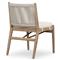 Rose Coastal Off White Upholstered Woven Rope Wood Outdoor Dining Side Chair