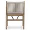 Rose Coastal Off White Upholstered Seat Woven Rope Wood Outdoor Dining Arm Chair