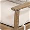 Rose Coastal Off White Upholstered Seat Woven Rope Wood Outdoor Dining Arm Chair