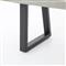 Maceo Industrial Loft Grey Stone Black Iron Outdoor Dining Bench