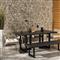 Judith Industrial Loft Black Stone Outdoor Dining Table - 69&quot;W