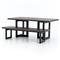 Judith Industrial Loft Black Stone Outdoor Dining Bench