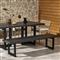 Judith Industrial Loft Black Stone Outdoor Dining Bench