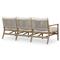 Rose Coastal Beige Upholstered Brown Wood Woven Rope Outdoor Sofa - Large - 73&quot;W