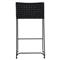 Clint Coastal Beach Black Woven Rope Seat Black Iron Frame Outdoor Counter Stool