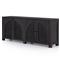 Kashton Mid Century Black Wash Mango Wood Arched Cane 4 Door Sideboard