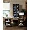 Theodore Industrial Loft Brown Wood Black Leather Pull Office Desk