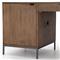 Theodore Industrial Loft Brown Wood Black Leather Pull Office Desk