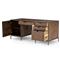 Theodore Industrial Loft Brown Wood Black Leather Pull Office Desk