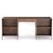 Theodore Industrial Loft Brown Wood Black Leather Pull Office Desk
