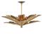 Pyro Hollywood Regency Gold Iron Black Marble Tropical Leaf Semi Flush Mount
