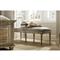 Sara French Country Grey Upholstered Brown Wood Bedroom Bench