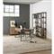 Tristan Industrial Brown Mango Wood Open Back Grey Iron Frame Office Etagere